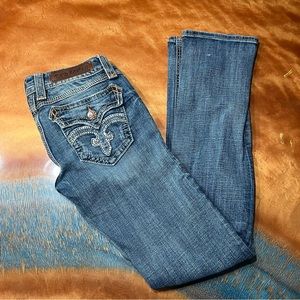 Rock Revival Debbie Straight Leg Jeans Size 27 embellished embroidered